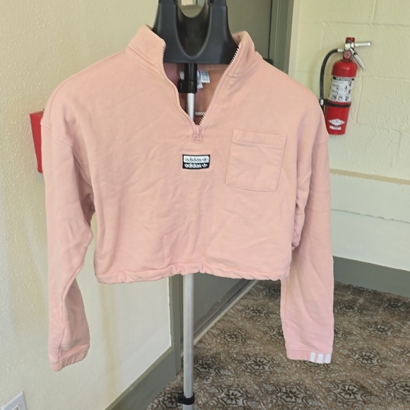 adidas Sweaters - Adidas Light Pink Quarter-Zip Sweatshirt